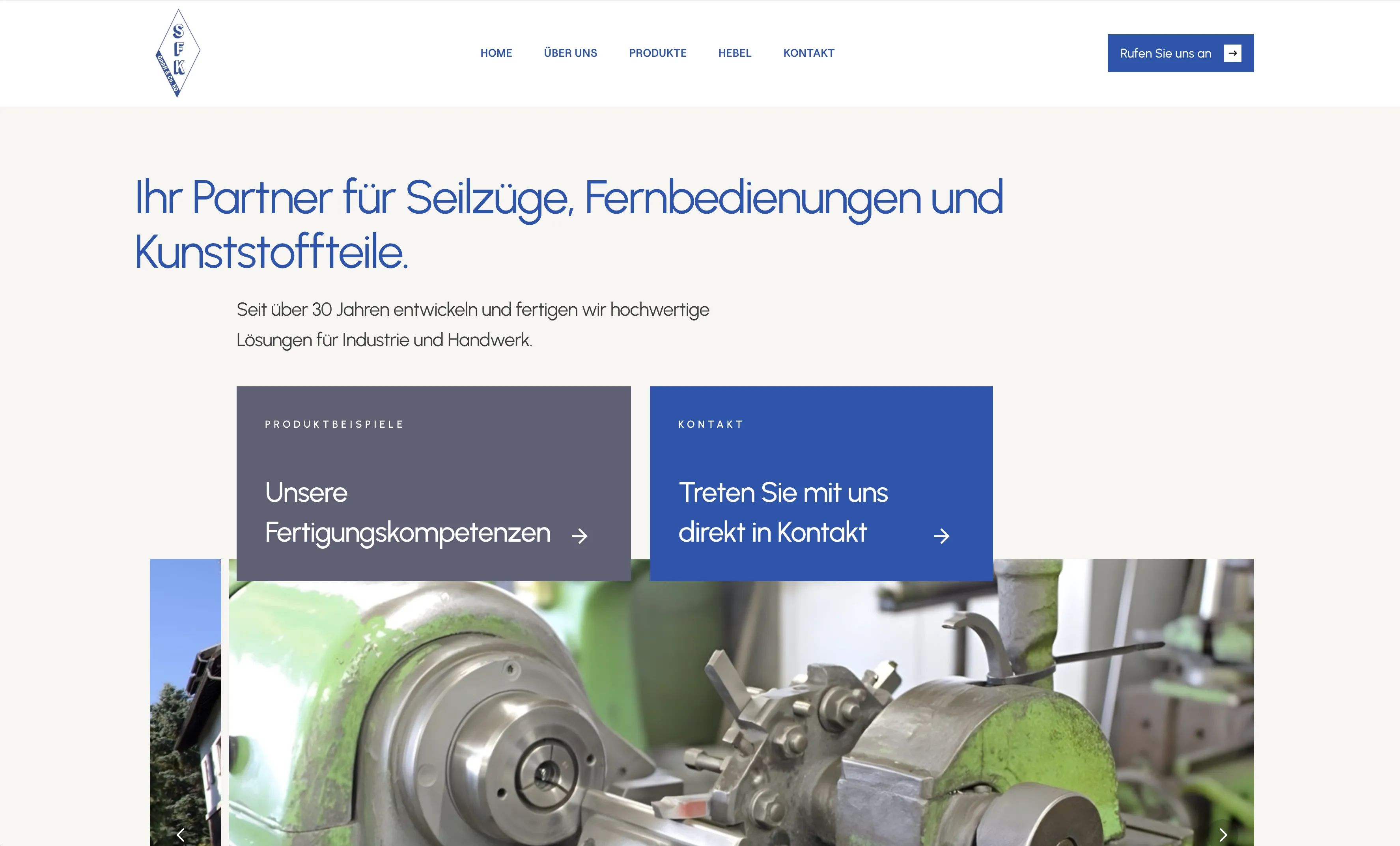 SFK Seilzüge: die neue Website nach dem Relaunch